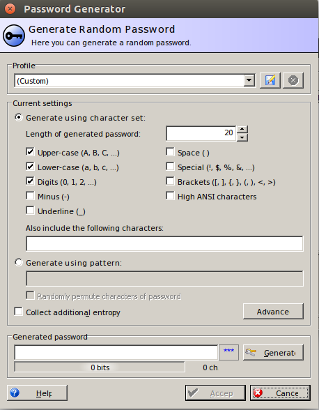 KeePass Generate Random Password