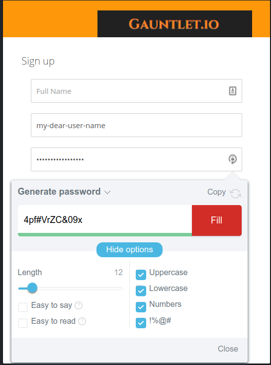 LastPass Advanced Password Generation