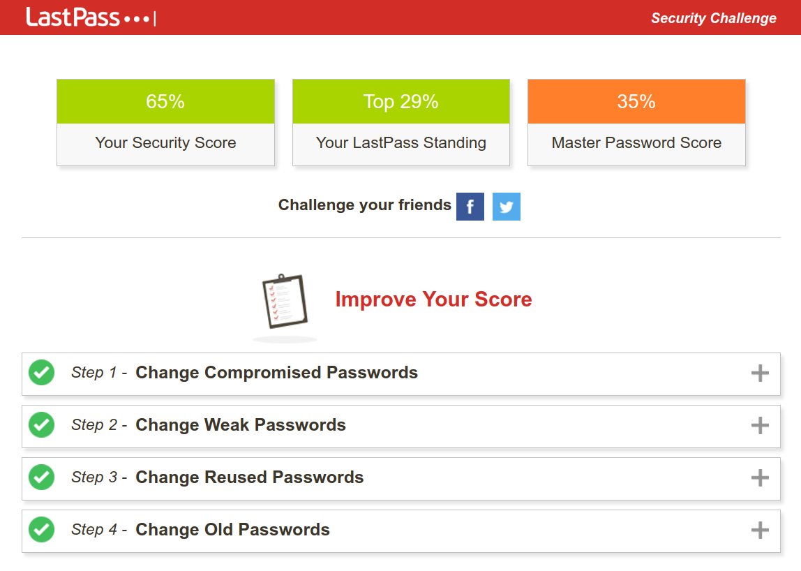 LastPass Usage - Security Challenge